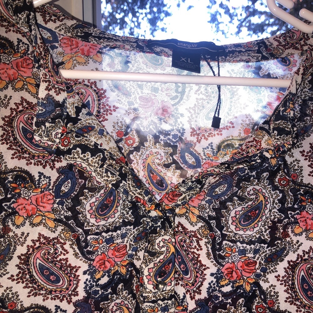 XL loose blouse multi colored